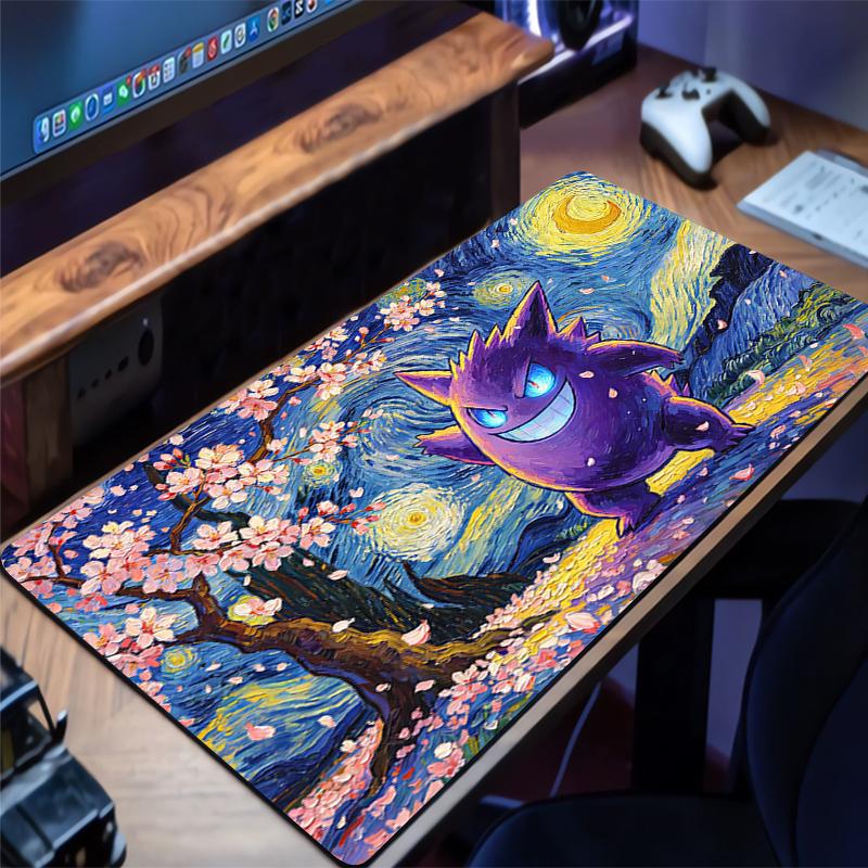 Mouse Pad Pokemon Pikachu Gengar Cherry Blossom PC Computer Gamer Rug Gaming Accessories Mousepad Keyboard Desk Mat Carpet 800x300x2mm