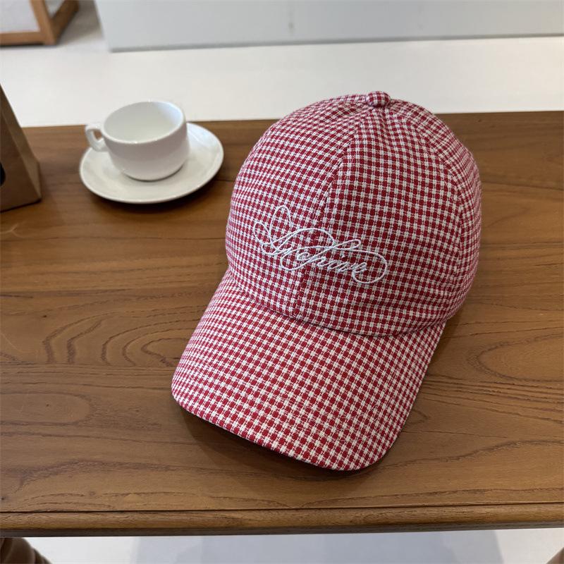 Summer thin breathable parent-child sunscreen cap foreign gas plaid men's and women's versatile outdoor baseball hat tide