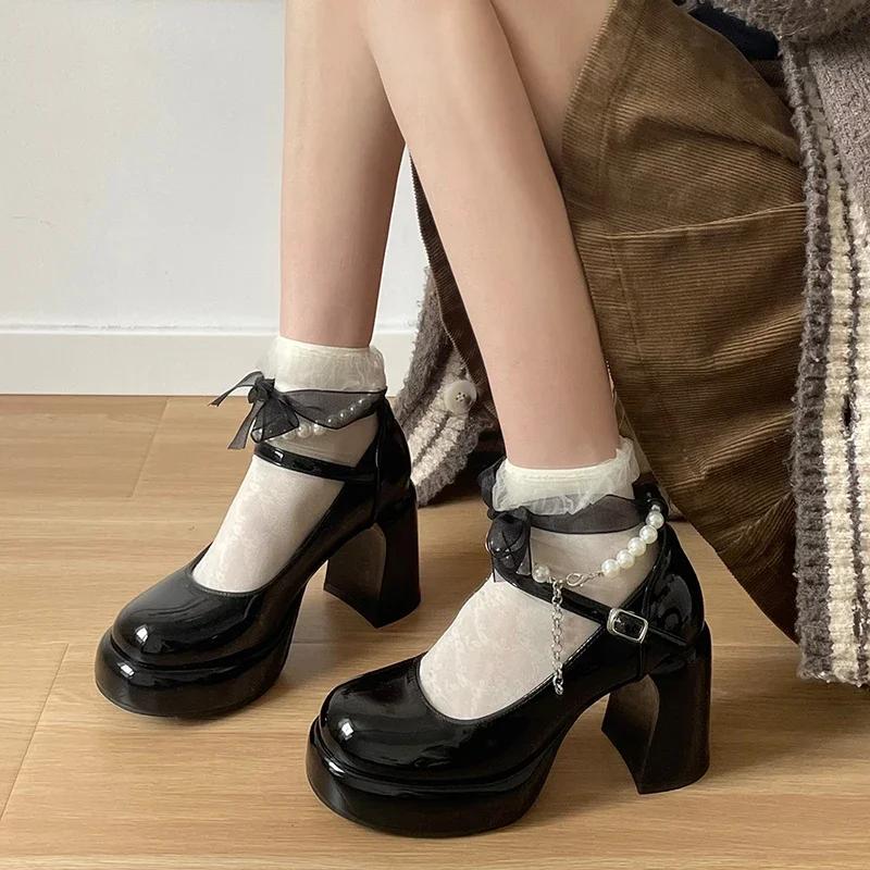 Designer Women Dancing Party Mary Jane Shoes Fashion Cross Strap Buckle Shoes 2025 New Spring Autumn Wedding Pumps