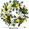 Artificial Lemon Peony Wreath Wall Hanging Decor Door Home Festival Party Decoration