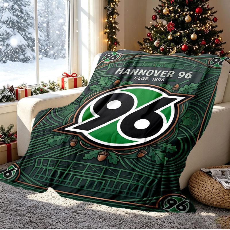 Hannover 96 Football Pattern Blanket for Home Decoration, Bed, Sofa, Car Travel, Camping, Suitable for All Seasons, Birthday Christmas Gift