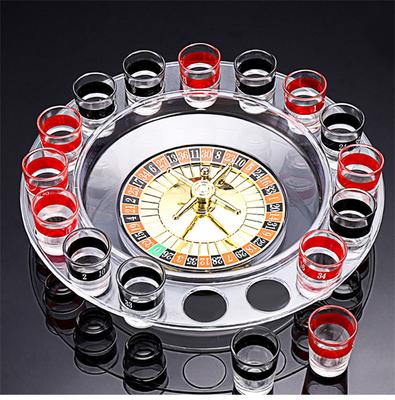 16 Glasses Transparent Glass Wine Cup Game Bar Drinking Game Whiskey Cocktail Bar Party Game Push Turntable Drinking Accessories