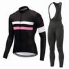 Mens Long Sleeve Cycling Jersey Set Breathable Quick Dry Bike Riding Sportswear