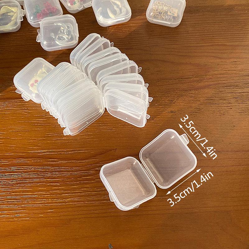 

‘10Pcs Square Transparent Jewelry Storage Case Anti-Oxidation Box Organizer for Earrings Rings Necklace Bracelet