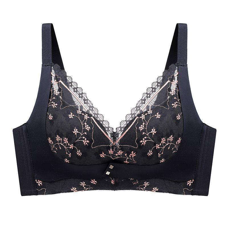 Lingerie Women's Sexy Large-sized Bra Lace Gathering Bra Top Support Adjustable Bra
