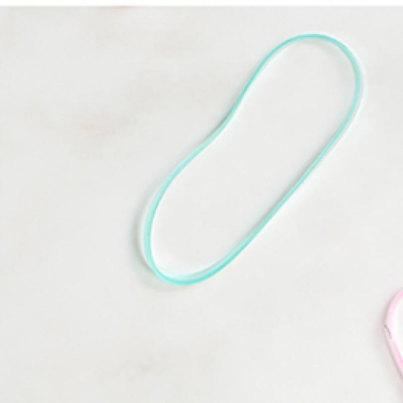 Daiso Klare Pastellfarbene TPU-Bänder Packung mit 120