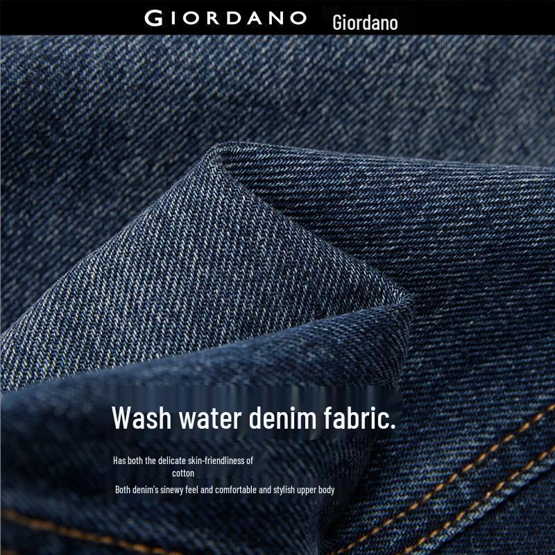 Giordano Men's Vintage Washed Straight-Leg Cat Whisker Jeans