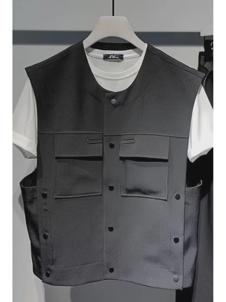 2023 Korean Style Men's Loose Casual Sleeveless Vest: Trendy Spring & Autumn Fashion
