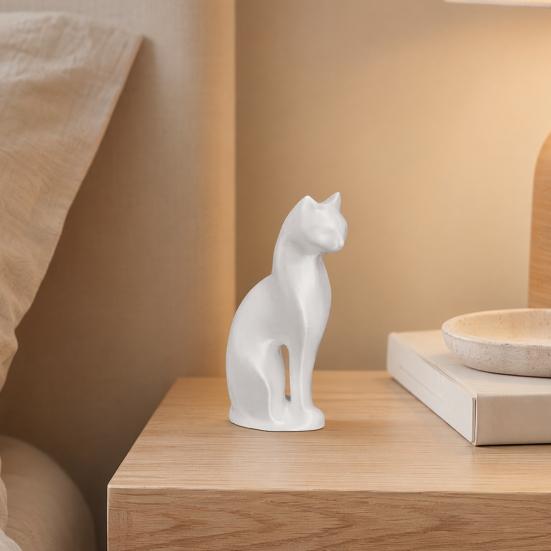 Cat Figurine, 3D Printed Small Cat Sculpture, Collectible Animal Desktop Ornament for Home Shelf Decor, Gifts for Cat Lovers