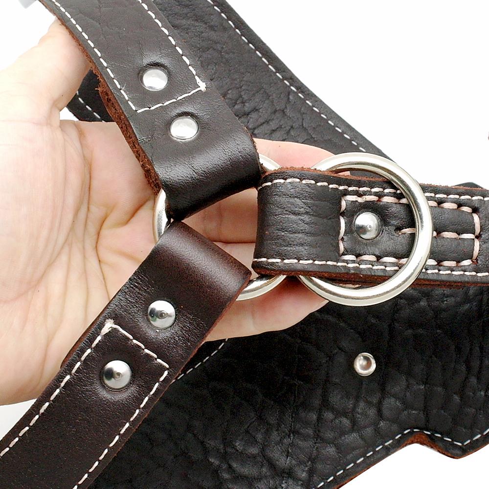 Genuine Leather Dog Harness Durable Large Dog Harness Real Leather Quick Control Dog Vest Harnesses With Handle For Big Dogs