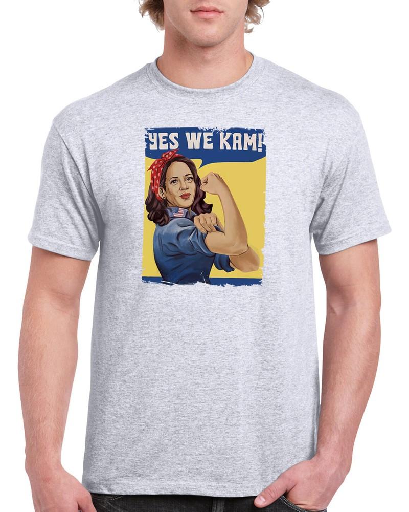 Yes We Kam T-Shirt Kamala Harris Rosie the Riveter for President Campaign GKH05 Unisex T-Shirt S