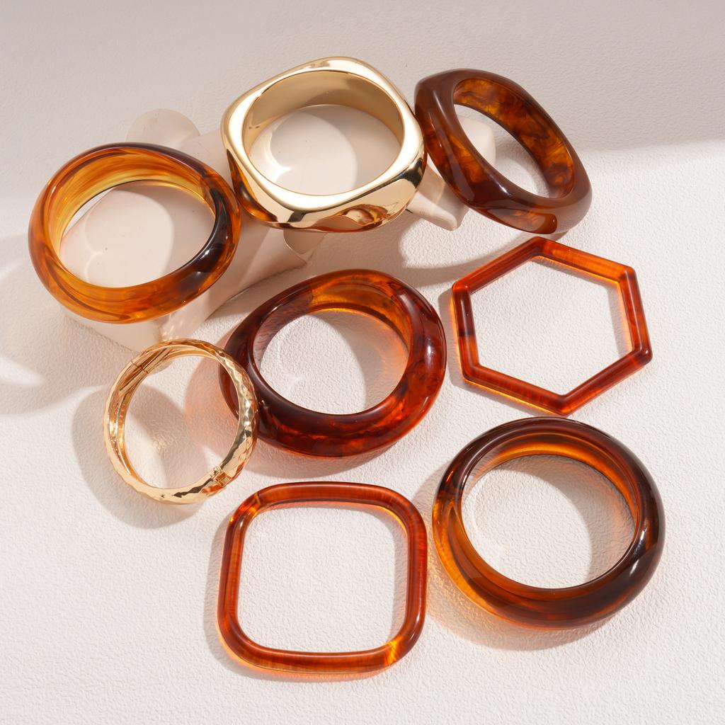 Acrylic smudge irregular geometric bracelet Maillard fashion jewelry