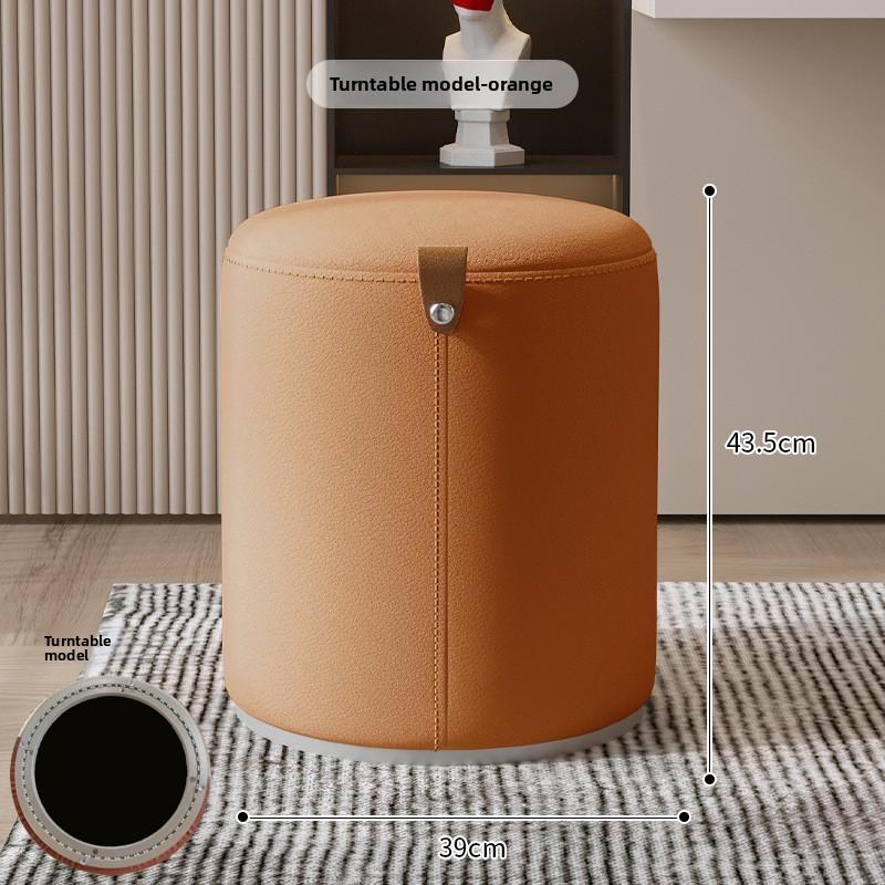 Dressing Stool, Home Living Room Shoe Changing Stool, Rotating Bedroom Circular Stool, Low Stool with Handle, Coffee Table Stool