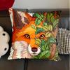 Decorative Pillowcase Decor 40X40 Kawaii Fox And Leaves Cushion Covers 45X45 Cushions Cover Home And Decoration Living Room