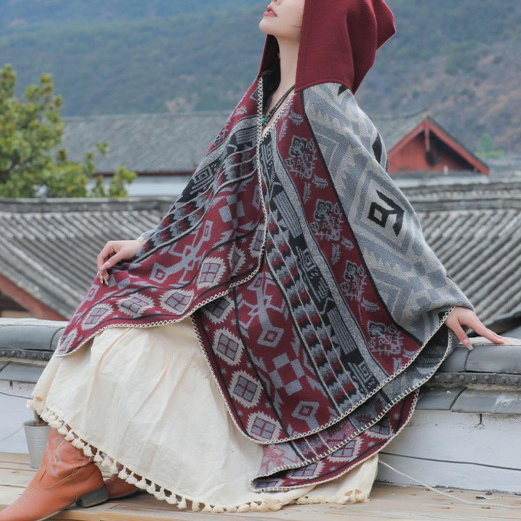 Cape, Outdoor Blanket, Bonfire Poncho, Hooded Coat, Stole, Throw (Beige) [Parallel Import]