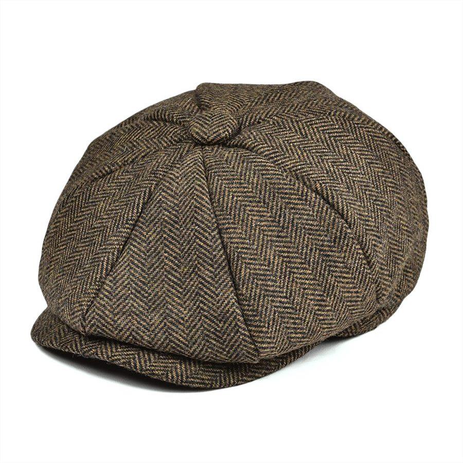 Jangoul Kinder Nieuwspetjes Kleine Maat Jongen Wol Tweed Platte Pet Visgraat Meisje Baby Peuter Jeugd Baret Hoed Voor Kind 50cm black