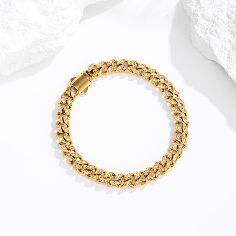 Модный тренд 2026 года Браслет, Микро-инкрустация, Вакуумное покрытие 18K, Украшения в стиле легкой роскоши, Мужские браслеты, Аксессуары для ювелирных изделий 8MM+21CM