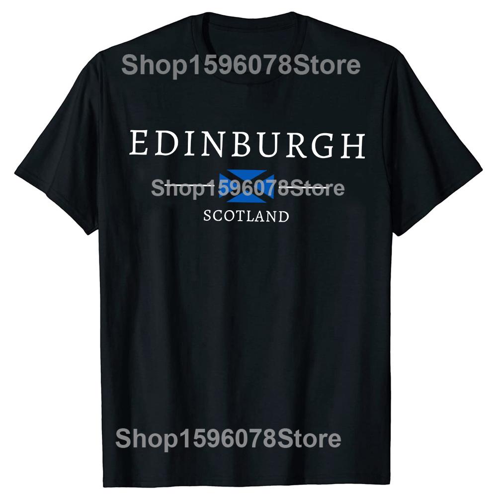 Edinburgh Scotland Tourist Souvenirs Best Friend T Shirts Men Humor Streetwear Tee Shirt Short Sleeve Unisex Loose Clothing