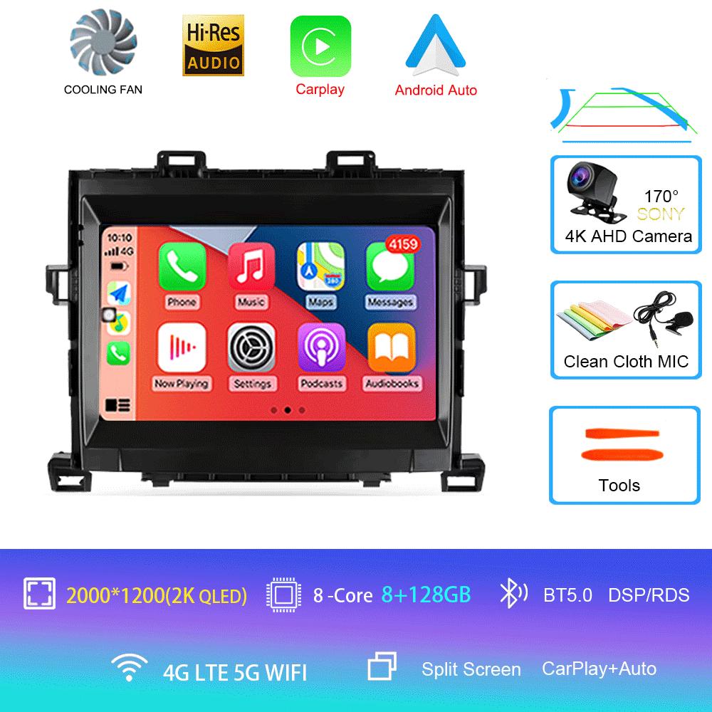 For Toyota Alphard H20 2008-2014 Car Radio Android 14 Carplay Auto Multimedia Player WIFI+4G DSP Autoradio Stereo 2din Head Unit