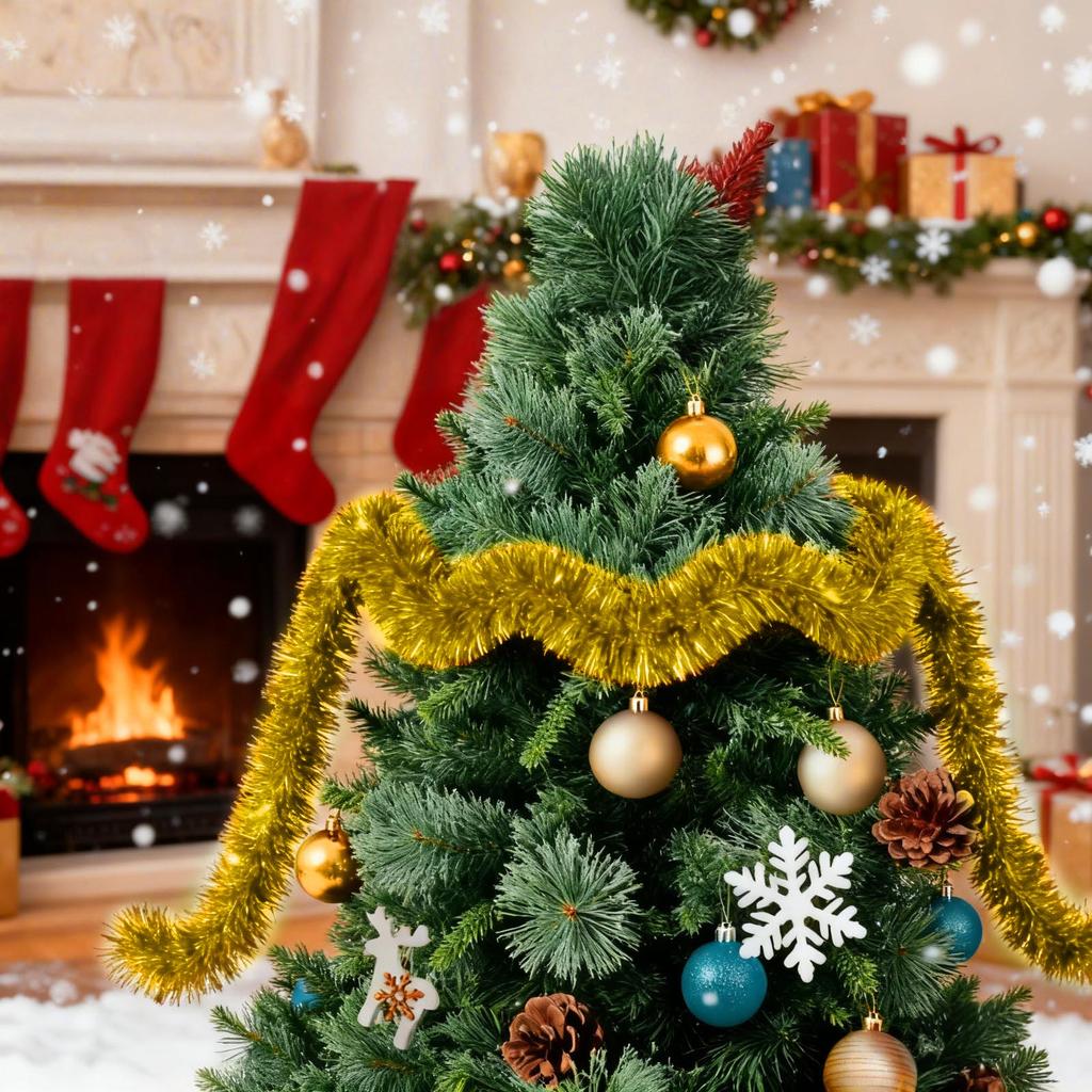 Christmas Garland Christmas Wool Strips Wreath Christmas Tree Party Decoration