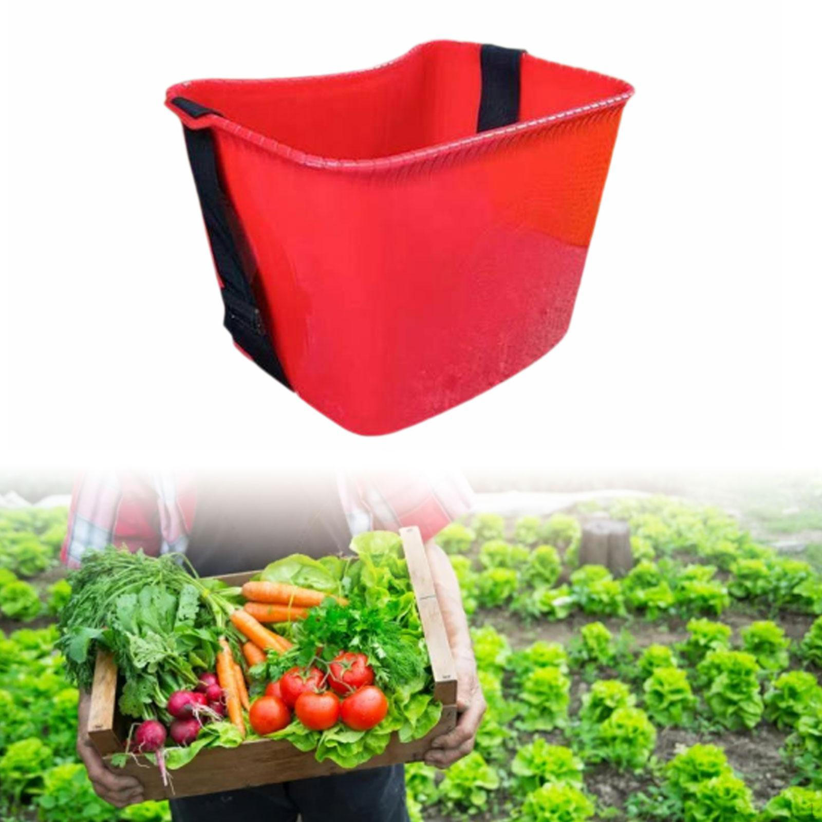 

Fruit Picking Basket Organizer Holder Lightweight Picker Bucket with Shoulder Straps for Outdoor червоний