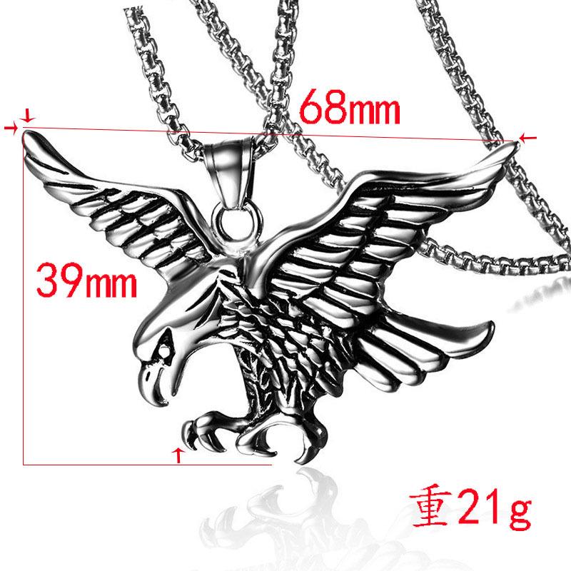 Direct Supply Titanium Steel Eagle Pendant Punk Necklace Retro Trendy Men Stainless Steel Casting Eagle Pendant Pendant