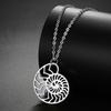 Teamer Bohemian Geometric Nautilus Women's Necklace Stainless Steel Round Pendant Vintage Wedding Jewelry Valentine's Day Gifts