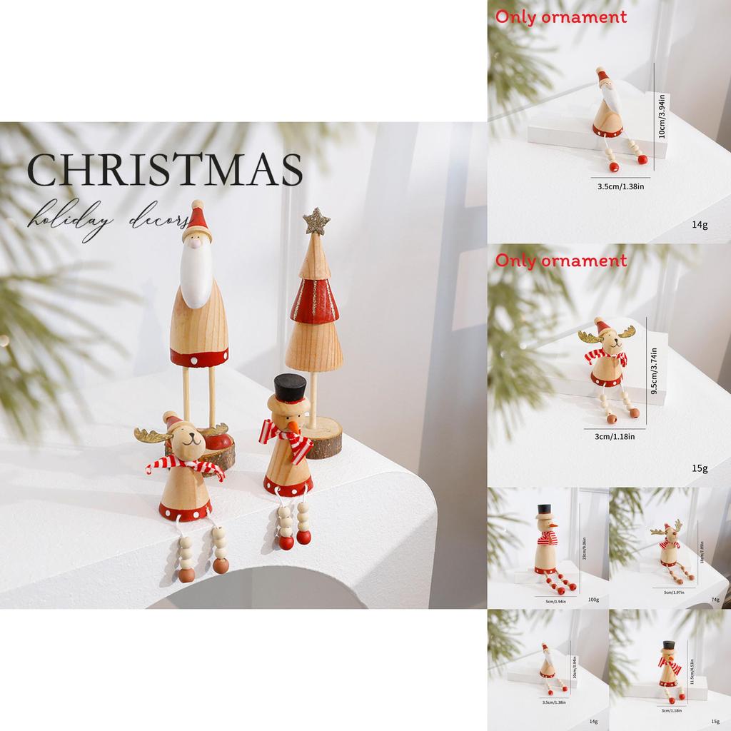 Santa Claus Reindeer Snowman Wooden Tabletop Ornament For Holiday Scene Setting