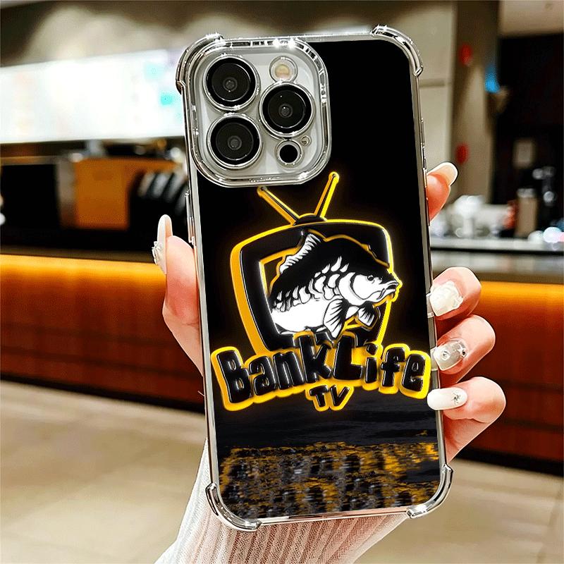 Nash Fishing Fish Mark Soft Phone Case For iPhone 15 16 17 Air 14 Pro Max 16E Plus 13 12 Mini Plating Anti-Fall Fundas