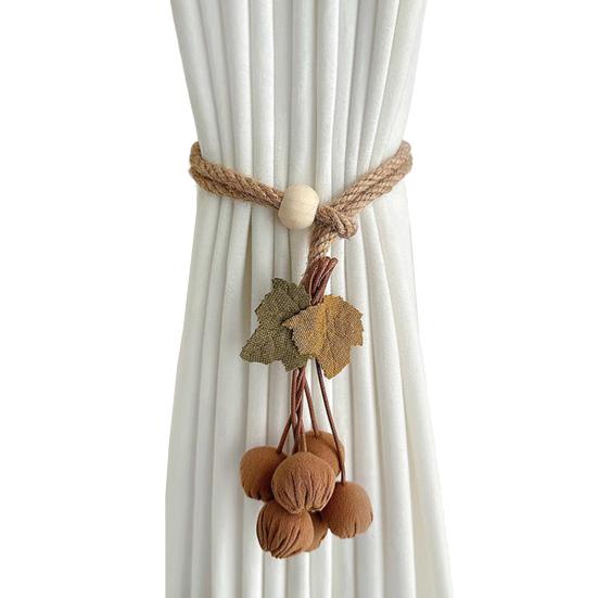 Halloween Pumpkin Curtain Tieback Farmhouse Adjustable Strap Fruit Vegetable Decorative Drape Window Curtain Holder Holdbacks Curtain Accessories