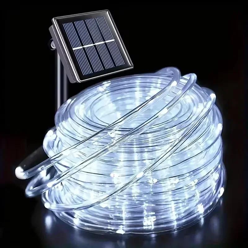 Solar Powered LED String Lights 8 Modes Outdoor Fairy Lights Garden Decoration Camping Tree Flower Garland Wedding Lighting Lamp