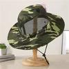 Sombrero de ala ancha para exteriores con ventilación de malla y correa ajustable para la barbilla, sombrero transpirable con protección solar para senderismo, pesca, camping