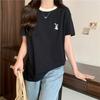 Real-life Short-sleeved T-shirt for Women In Summer New Loose and Versatile Trendy Brand Embroidered Half-sleeved Top