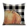 Thanksgiving Linen Pillowcase Autumn Pumpkin Print Pillow Cushion Cover