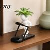Minimalist Resin Flower Pot Creative Fitness Figure Pot, Succulents with Treadmill Yoga And Modern Plant Dumbbell Design, Funny Sports Themed Planter