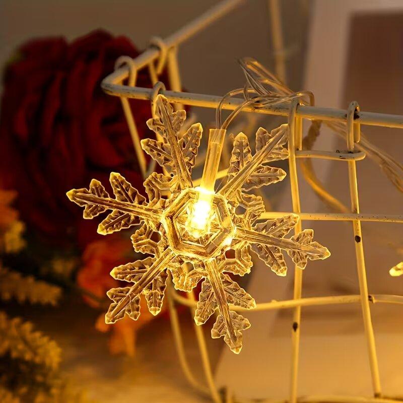 Xiaomi Christmas Snowflake LED String Lights Battery Operated Fairy Lights Xmas Tree Wedding Party Garland Holiday Decoration Lighting
