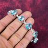 Blautopas 925 Sterling Silber Armband, handgefertigtes Edelstein Armband Schmuck, Geschenke für Frau Brandneues Armband