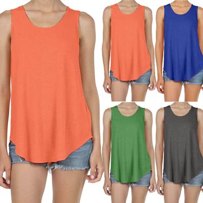 Damenmode Sommer Weiches ärmelloses lockeres T-Shirt Tank Bluse Top
