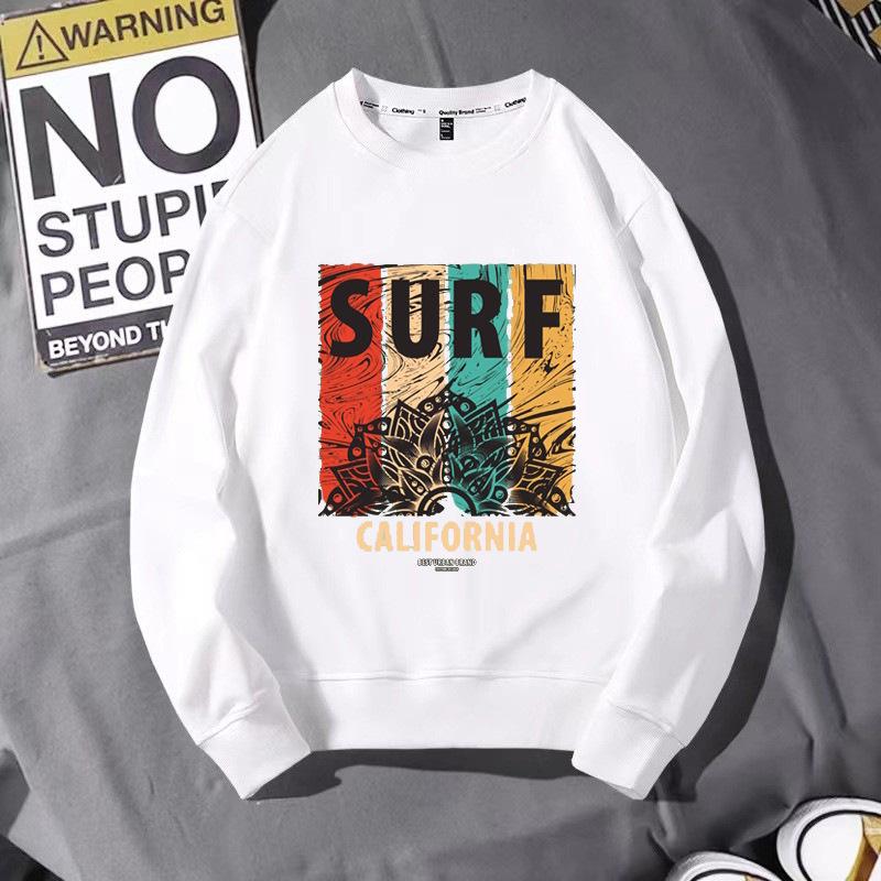 Men's 2023 Trendy Sports Hoodie, Loose Fit, Plus Size, Round Neck, Printed Autumn/Winter Internet Celebrity Style.