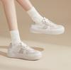 Augustus Dengde Training Shoes Women's 2025 Summer New Thin Casual Sports Board Shoes New Chinese Satin White Shoes