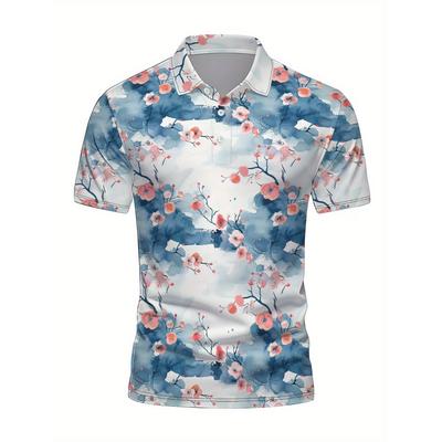 Japanese Cherry Blossom Pattern Polo Shirt For Men Women 3D Print T-Shirts Harajuku Street