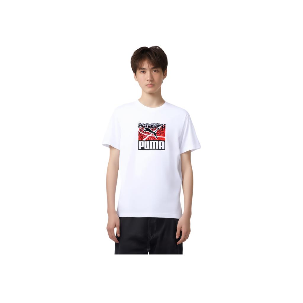 Puma Graphics Photoprint Fashion Comfortable Soft Skin-Friendly Versatile Short Sleeve T-Shirt Unisex Tops 684375-02