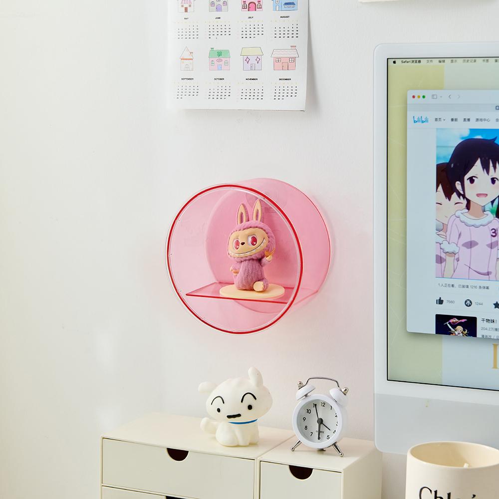 Настенный ящик для хранения блайнд-боксов, витрина для круглых фигурок, пыленепроницаемый шкаф для фигурок, полка, прозрачная витрина, органайзер