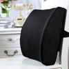 Black Memory Foam Lumbar Support Pillow for Office and Car
