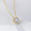 Lady Fashion Wedding Jewelry 14k Gold Plated Elegant Sterling Silver 925 Round Brilliant Cut Zircon Fine Necklace Jewellery