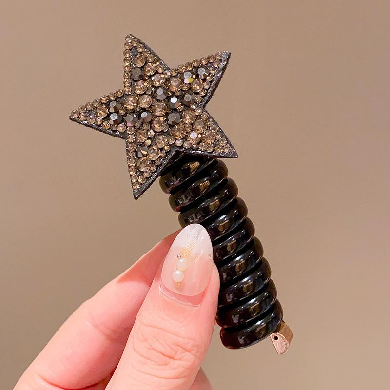 Molans Rhinestone Star Hair Tie Ponytail High Elastic Durable Scrunchies Hair Bands For Girl Korean Hair Ropes Bands