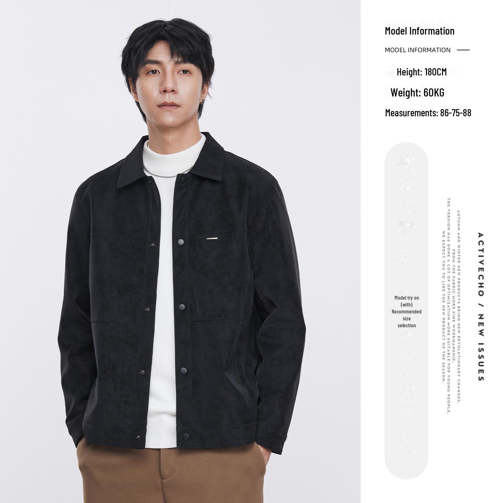 

Мужская куртка с лацканами из искусственной кожи - утолщенное повседневное короткое пальто на осень/зиму с бархатной подкладкой