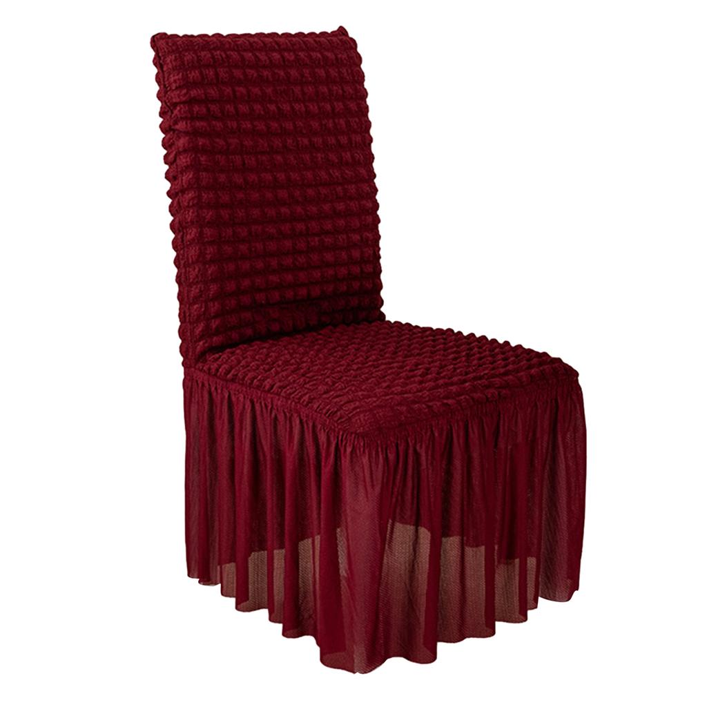 3D Seersuckers Chair Cover for Dining Room Banquet Chair Skirt Stretch Slipcover Elastic Wedding Party Chair Decoration