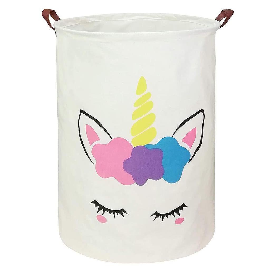 Foldable Waterproof Cartoon Fabric Laundry Basket