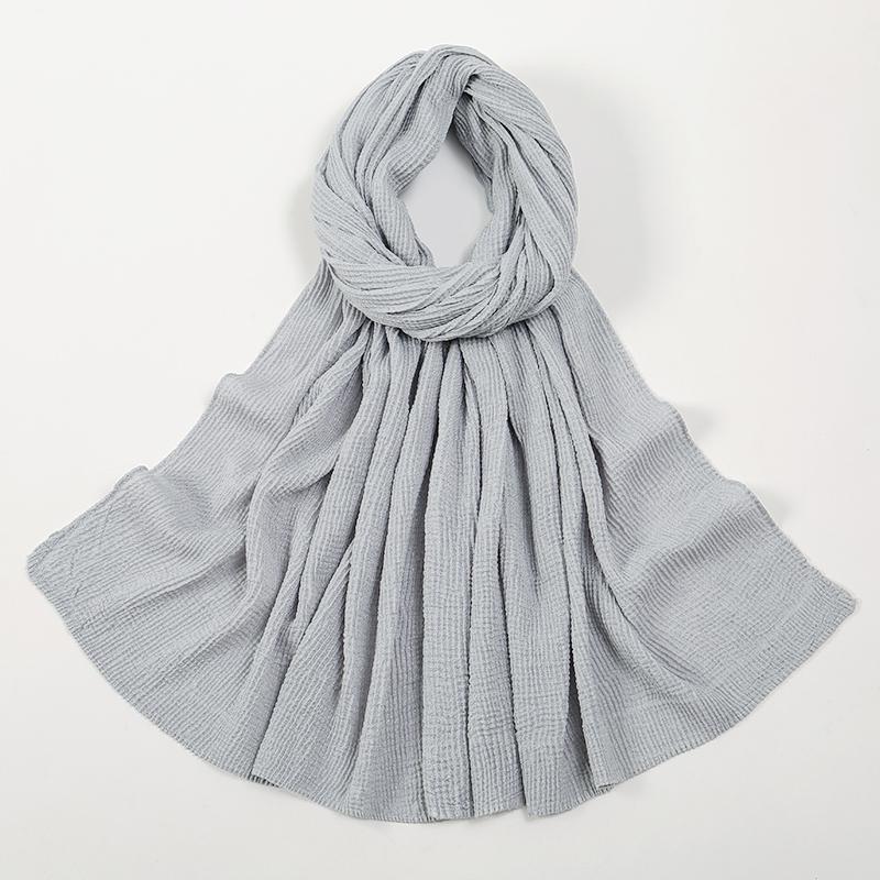 New Crinkle Cotton Hijab Scarf Women Turban Muslim Shawl Plain Bandana Breathable Women's Shawls Foulard Glitter Hijabs Ramadan